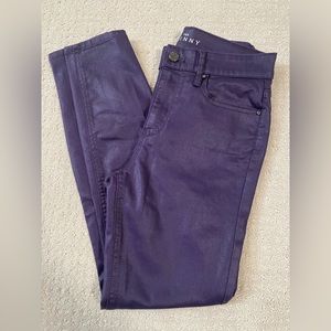 Size 2S Coated skinny jeans purple